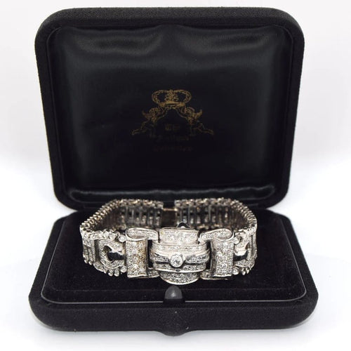 Bracelet Art Nouveau - Bracelet ancien en platine 950 et diamants 58 Facettes