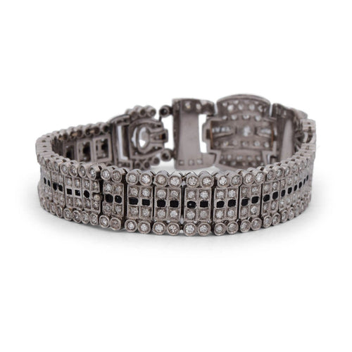 Bracelet Bracelet vintage en platine avec diamants 58 Facettes BR30 (00059)