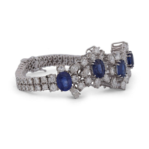 Bracelet Bracelet en or blanc 18k, saphirs et diamants 58 Facettes BR25_108-5 (005219)