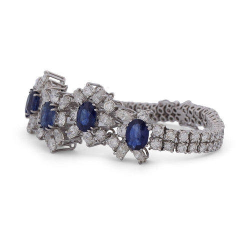 Bracelet Bracelet en or blanc 18k, saphirs et diamants 58 Facettes BR25_108-5 (005219)