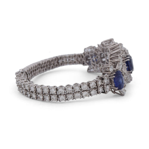 Bracelet Bracelet en or blanc 18k, saphirs et diamants 58 Facettes BR25_108-5 (005219)