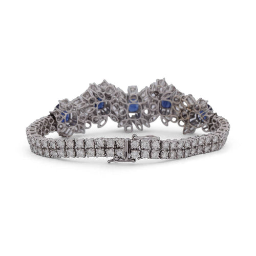 Bracelet Bracelet en or blanc 18k, saphirs et diamants 58 Facettes BR25_108-5 (005219)