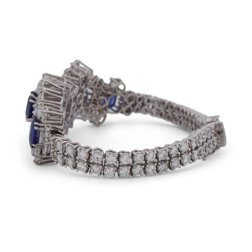 Bracelet Bracelet en or blanc 18k, saphirs et diamants 58 Facettes BR25_108-5 (005219)