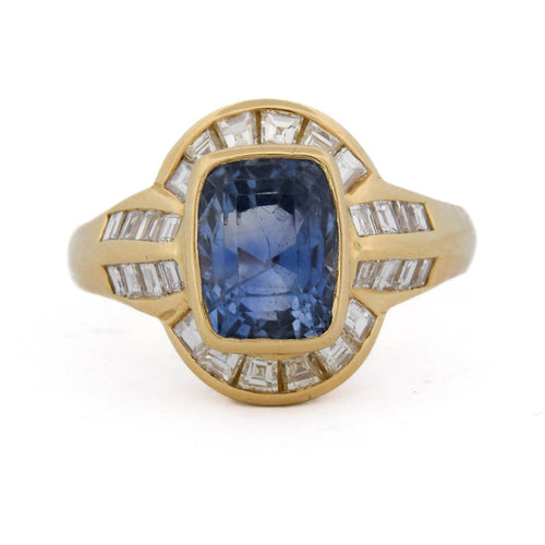 Bague 58 Bague vintage en or jaune, saphir et diamants 58 Facettes AN581 '(00539)