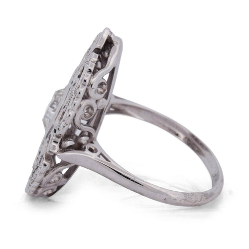Bague 62 Bague vintage en or blanc 18 kt avec diamants 58 Facettes AN39 (00539)