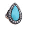 Bague 55 Bague victorienne en or jaune 18 carats, turquoises et diamants 58 Facettes AN164