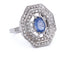 Bague 54 Bague Art déco en or blanc 18 carats, saphir et diamants 58 Facettes AN109 '(00019)