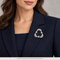 Broche Broche ancienne en or blanc 18 carats avec diamants 58 Facettes SP11_116-31 (05719)