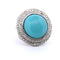 Bague 57 Bague Art déco en or jaune 18 carats avec turquoise et diamants 58 Facettes