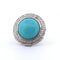 Bague 57 Bague Art déco en or jaune 18 carats avec turquoise et diamants 58 Facettes