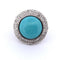 Bague 57 Bague Art déco en or jaune 18 carats avec turquoise et diamants 58 Facettes