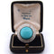 Bague 57 Bague Art déco en or jaune 18 carats avec turquoise et diamants 58 Facettes