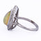 Bague 60 Bague Art déco en or blanc 18 ct avec opale et diamants 58 Facettes AN100 (0069)