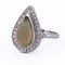 Bague 60 Bague Art déco en or blanc 18 ct avec opale et diamants 58 Facettes AN100 (0069)