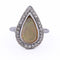 Bague 60 Bague Art déco en or blanc 18 ct avec opale et diamants 58 Facettes AN100 (0069)