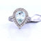 Bague 54 Bague en or blanc 18 carats, aiguë-marine et diamants 58 Facettes AN103