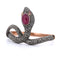 Bracelet Bracelet en or 14 carats et argent avec rubis et diamants 58 Facettes BR37