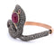 Bracelet Bracelet en or 14 carats et argent avec rubis et diamants 58 Facettes BR37