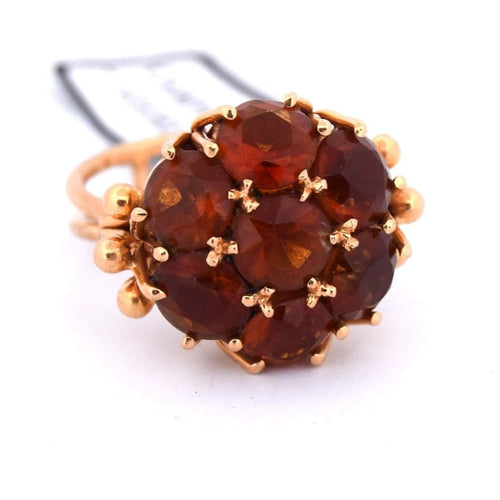 Bague 55 Bague vintage en or jaune 18 carats et quartz citrine 58 Facettes AN281