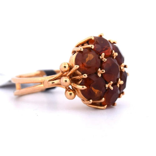 Bague 55 Bague vintage en or jaune 18 carats et quartz citrine 58 Facettes AN281