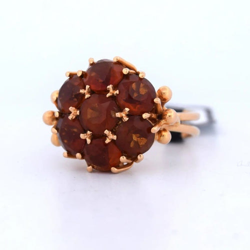 Bague 55 Bague vintage en or jaune 18 carats et quartz citrine 58 Facettes AN281