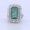 Bague 56 Bague Art déco en platine avec émeraude et diamants 58 Facettes AN283