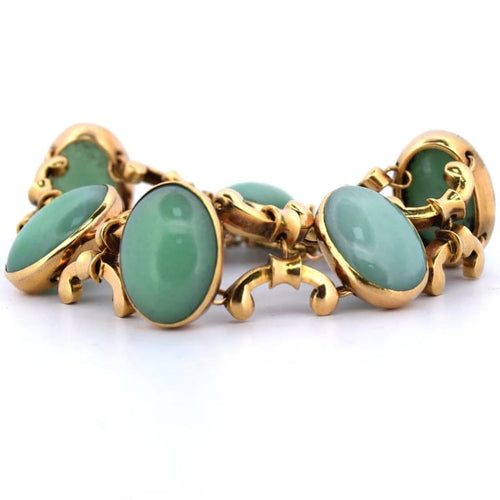 Bracelet Bracelet en or jaune 18 carats avec chrysoprase naturelle 58 Facettes BR46