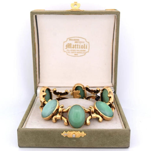 Bracelet Bracelet en or jaune 18 carats avec chrysoprase naturelle 58 Facettes BR46