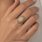Bague 51 Bague vintage en or blanc 18 kt, opale et diamants 58 Facettes AN218 (0569)