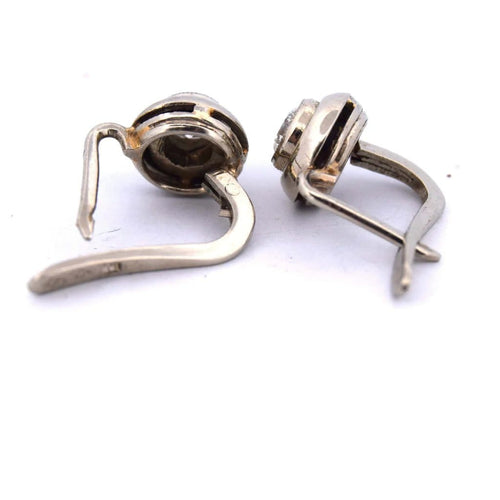 Boucles d'oreilles Boucles d'oreilles anciennes en diamants - Or blanc 58 Facettes