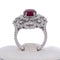 Bague Bague en or blanc 18 kt avec rubis ovale et diamants 58 Facettes AN65  (00239)