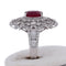 Bague Bague en or blanc 18 kt avec rubis ovale et diamants 58 Facettes AN65  (00239)