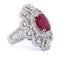 Bague Bague en or blanc 18 kt avec rubis ovale et diamants 58 Facettes AN65  (00239)