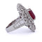 Bague Bague en or blanc 18 kt avec rubis ovale et diamants 58 Facettes AN65  (00239)