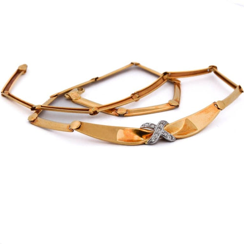 Collier Collier vintage - Collier en or jaune 18 ct et diamants 58 Facettes CL57 '(07119)