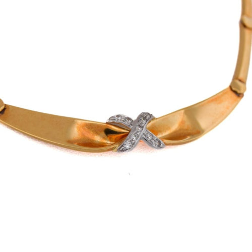 Collier Collier vintage - Collier en or jaune 18 ct et diamants 58 Facettes CL57 '(07119)