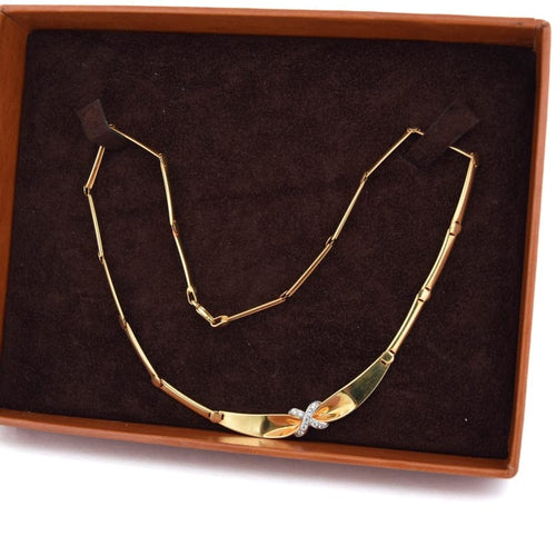 Collier Collier vintage - Collier en or jaune 18 ct et diamants 58 Facettes CL57 '(07119)
