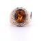 Bague 48 Bague en or jaune 18 carats avec citrine et diamants 58 Facettes AN332