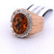 Bague 48 Bague en or jaune 18 carats avec citrine et diamants 58 Facettes AN332