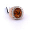 Bague 48 Bague en or jaune 18 carats avec citrine et diamants 58 Facettes AN332