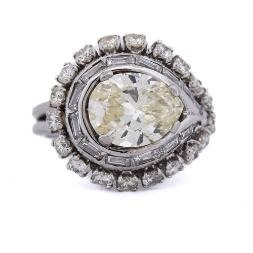 Bague 47 Bague rétro en platine avec diamants 58 Facettes AN340 '(00539)