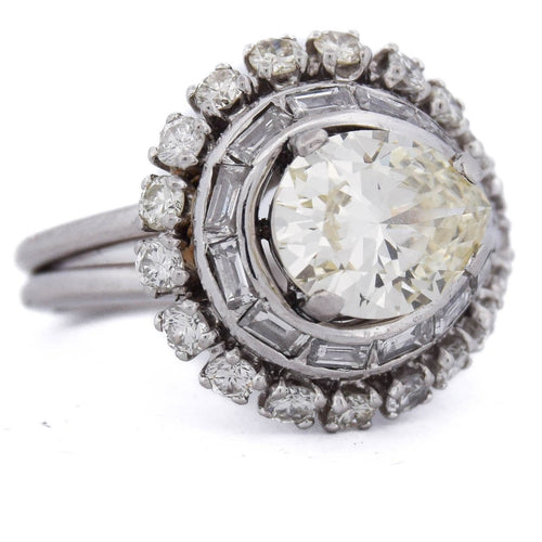 Bague 47 Bague rétro en platine avec diamants 58 Facettes AN340 '(00539)