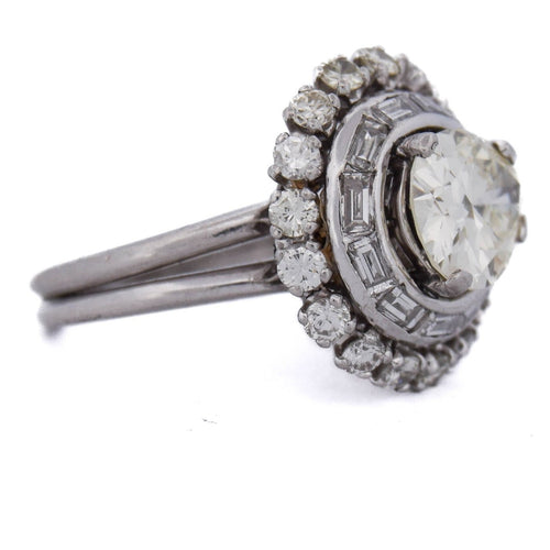 Bague 47 Bague rétro en platine avec diamants 58 Facettes AN340 '(00539)