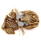 Broche Broche lion vintage en or jaune 18 carats, émeraudes et diamants 58 Facettes SP27 '(00329)