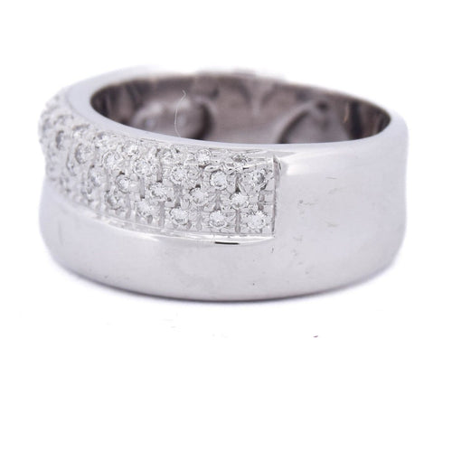 Bague 57 Bague vintage en or blanc 18 carats pavée de diamants 58 Facettes AN133_112-194 (05919)