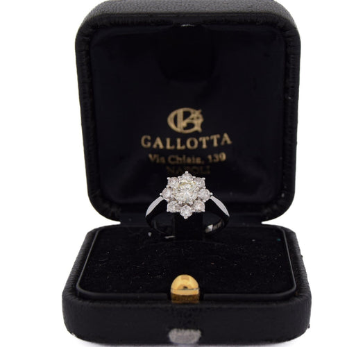 Bague 54 Bague vintage en or blanc 18 ct avec diamants 58 Facettes AN375 (00329)