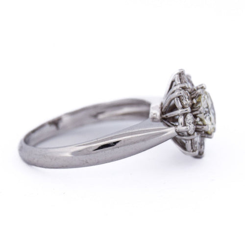 Bague 54 Bague vintage en or blanc 18 ct avec diamants 58 Facettes AN375 (00329)