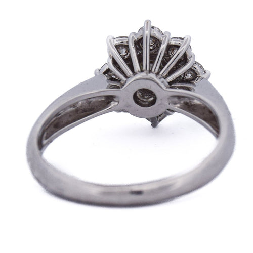 Bague 54 Bague vintage en or blanc 18 ct avec diamants 58 Facettes AN375 (00329)