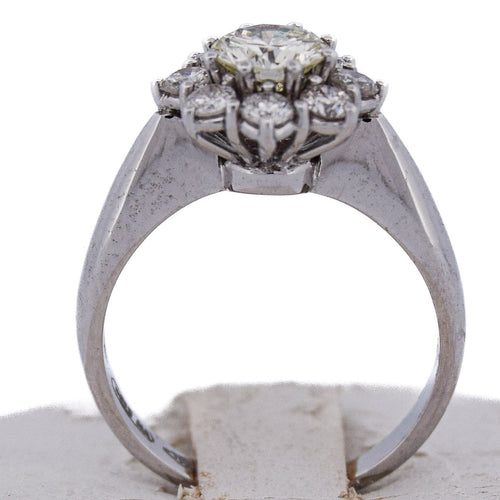 Bague 54 Bague vintage en or blanc 18 ct avec diamants 58 Facettes AN375 (00329)
