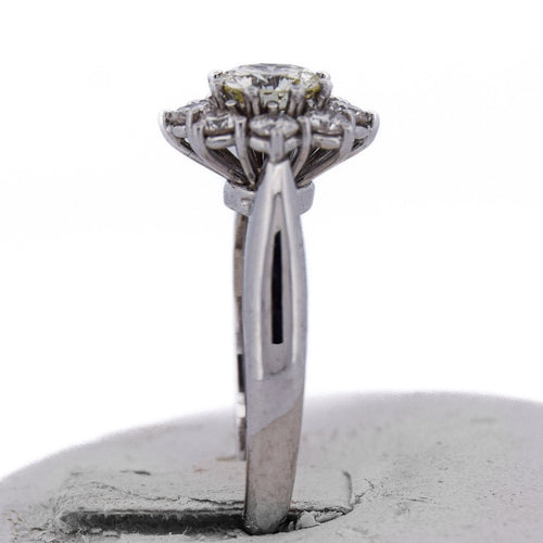 Bague 54 Bague vintage en or blanc 18 ct avec diamants 58 Facettes AN375 (00329)